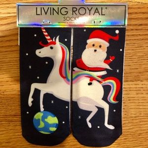 Living Royal Santa Unicorn Space Socks